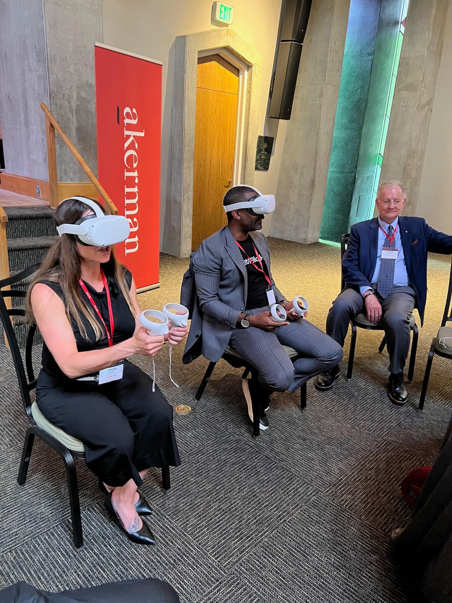 AI and VR technology demonstration at Akerman law firm - AI training for professional services
