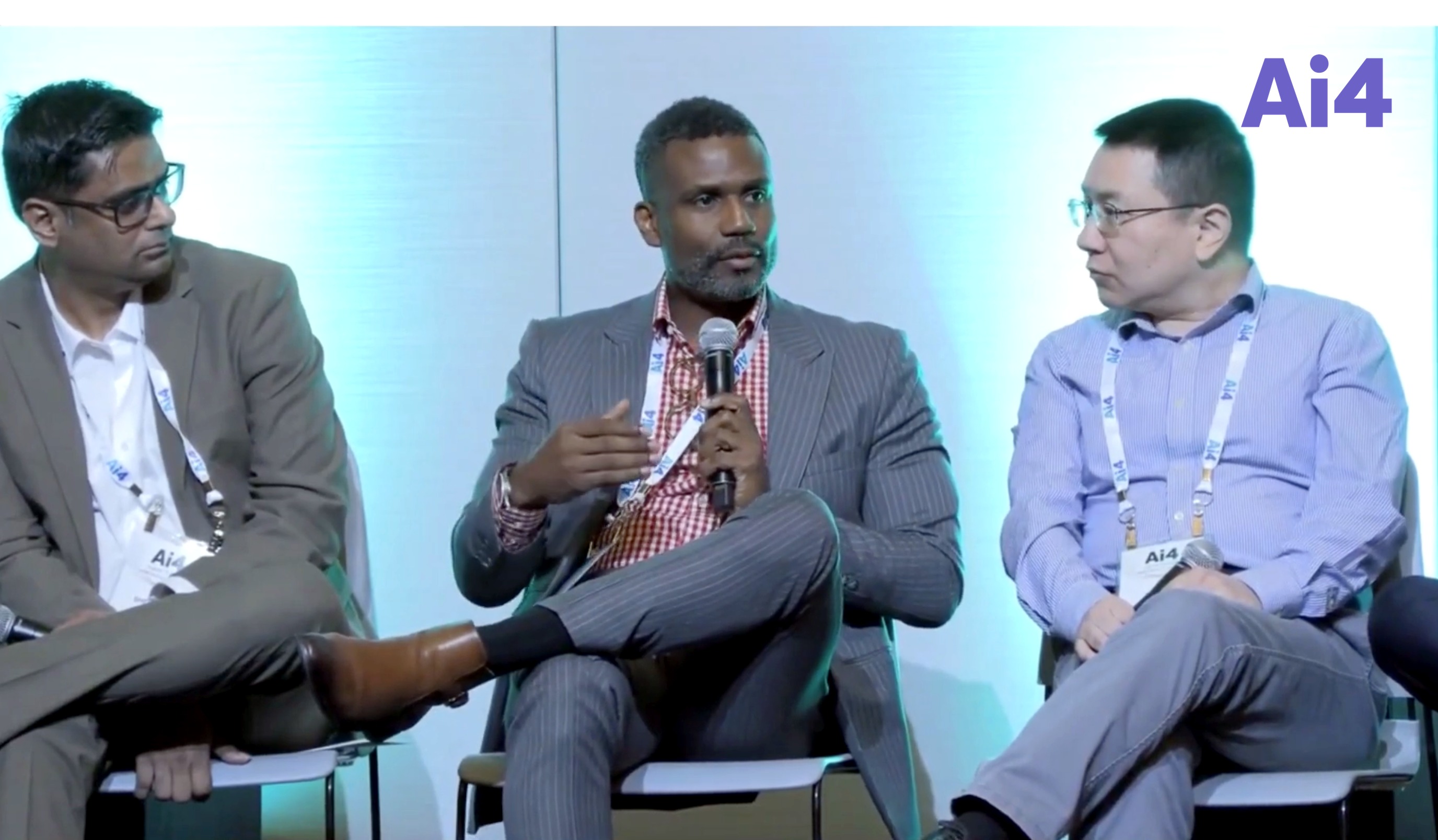Charles Smart speaking on a panel at the Ai4 conference in Las Vegas